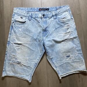 VTG NICE Southpole Men's 40 Jean Shorts Light Blue Skate Distressed Denim
